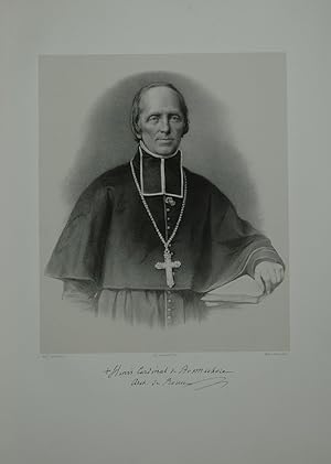 Seller image for Portrait. Halbfigur in Kardinalstracht. Lithographie auf Chinapapier von Emile Lasalle. for sale by Antiquariat  Braun