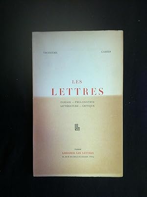 Les Lettres Poésie Philosophie Littérature Critique Troisième Cahier