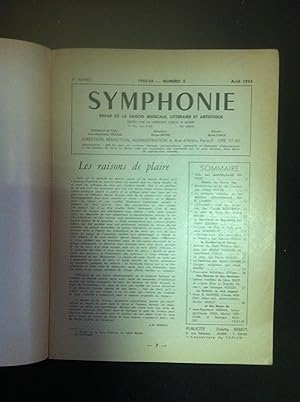 Symphonie Revue de la saison musical, littéraire et artistique N°5 Avril 1954