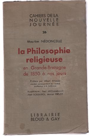 La philosophie religieuse en grande bretagne de 1850 à nos jours