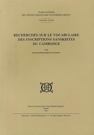 Image du vendeur pour Recherches sur le vocabulaire des inscriptions sanskrites du Cambodge mis en vente par Joseph Burridge Books