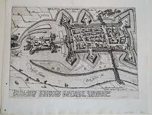 Wachtendonk. Moras. Befestigungsplan. Original Kupferstich. 1603. Blatgtgbröße. ca.28 x 34 cm. - ...