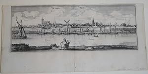 Vesalia. Wesel. Original Kupferstich-Gesamtansicht von Matthaeus Merian, um 1647. Blattgröße ca. ...