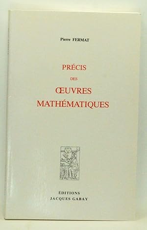 Image du vendeur pour Prcis des Oeuvres Mathmatiques mis en vente par Cat's Cradle Books