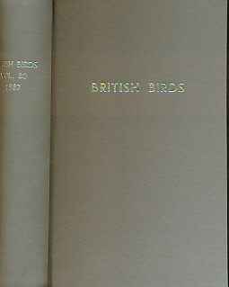 Image du vendeur pour British Birds Monthly Journal. Volume 80. 1987 mis en vente par Barter Books Ltd