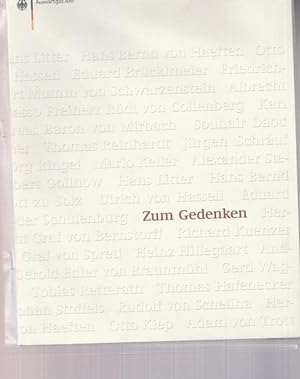 Seller image for Zum Gedenken. for sale by Ant. Abrechnungs- und Forstservice ISHGW