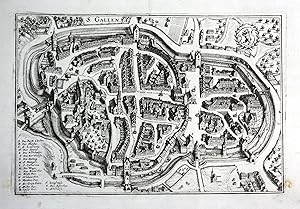 "S. Gallen" - St. Gallen Schweiz Karte map Plan