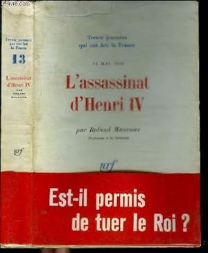 Seller image for L'ASSASSINAT D'HENRI IV for sale by Le-Livre