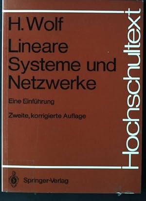 Seller image for Lineare Systeme und Netzwerke : e. Einf. Hochschultext for sale by books4less (Versandantiquariat Petra Gros GmbH & Co. KG)