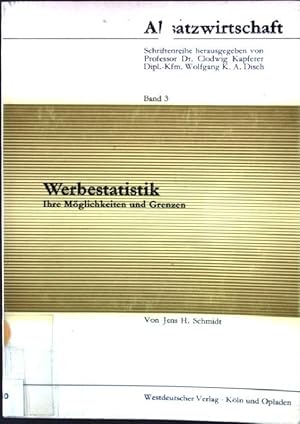 Bild des Verkufers fr Werbestatistik, Ihre Mglichkeiten und Grenzen Absatzwirtschaft, Band 3 zum Verkauf von books4less (Versandantiquariat Petra Gros GmbH & Co. KG)