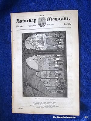 The Saturday Magazine No 360,ROYAL EXCHANGE, THAMES FROST FAIRS,London.,1838