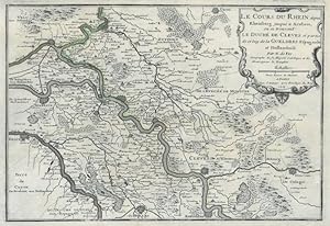 RHEIN. - Niederrhein. - Karte. "Le Cours du Rhein depuis Rheinberg jusque a Arnhem, ou se trouven...