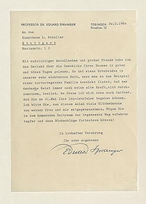 Seller image for Masch. Brief mit eigenh. U. for sale by Eberhard Kstler Autographen&Bcher oHG