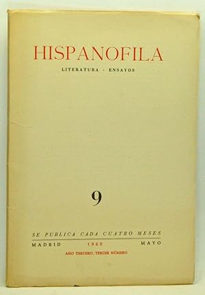 Bild des Verkufers fr Hispanfila 9: Literatura - Ensayos. Ao tercero, tercer nmero (Mayo 1960) zum Verkauf von Cat's Cradle Books