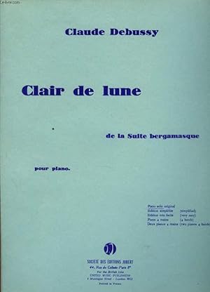 Bild des Verkufers fr CLAIR DE LUNE DE LA SUITE BERGAMASQUE zum Verkauf von Le-Livre