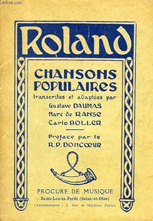 Seller image for ROLAND, CHANSONS POPULAIRES for sale by Le-Livre