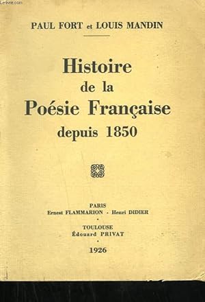 Imagen del vendedor de HISTOIRE DE LA POESIE FRANCAISE DEPUIS 1850. a la venta por Le-Livre