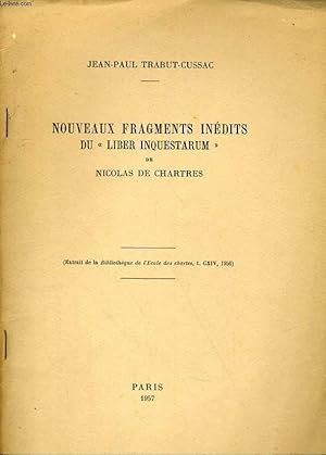 Imagen del vendedor de NOUVEAUX FRAGMENTS INEDITS DU "LIBER INQUESTARUM" DE NICOLAS DE CHARTRES a la venta por Le-Livre