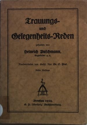 Image du vendeur pour Trauungs- und Gelegenheits-Reden. mis en vente par books4less (Versandantiquariat Petra Gros GmbH & Co. KG)