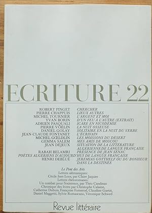 Ecriture, revue littéraire N° 22 printemps 1984