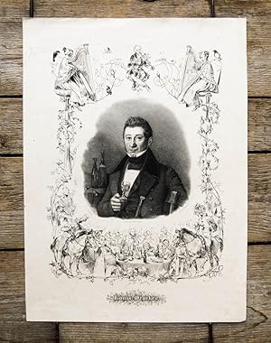 Lithographie-Porträt von Berger nach Meister. Louis Drucker.