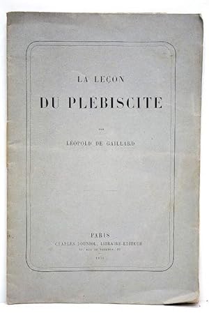 Image du vendeur pour La leon du plbiscite. mis en vente par ltimo Captulo S.L.