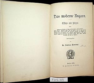 Seller image for Das moderne Ungarn. Essays und Skizzen. for sale by ANTIQUARIAT.WIEN Fine Books & Prints