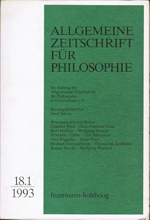 Imagen del vendedor de Allgemeine Zeitschrift fr Philosophie ; Heft 18.1 (1993) a la venta por Schrmann und Kiewning GbR