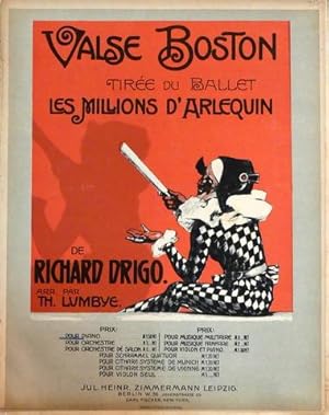 Seller image for Valse boston tire du ballet Les millions d`Arlquin de RIchard Drigo. Arr. par Th. Lumbye. Pour piano for sale by Paul van Kuik Antiquarian Music