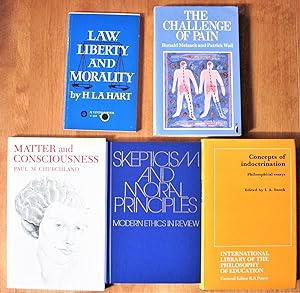 Imagen del vendedor de Lot of Five Philosophy Books: Law, Liberty and Morality, The Challenge of Pain, Skepticism and Moral Principles, Matter and Consciousness, and Concepts of Indoctrination a la venta por Ken Jackson