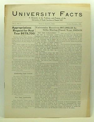 University Facts: A Chronicle of the Problems and Progress of the University of North Carolina at...