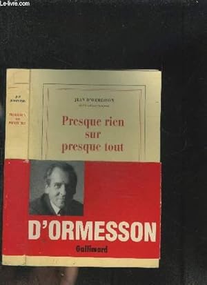 Imagen del vendedor de PRESQUE RIEN SUR PRESQUE TOUT a la venta por Le-Livre