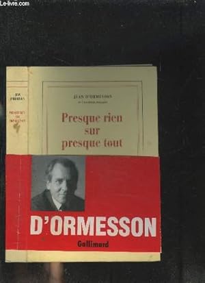 Imagen del vendedor de PRESQUE RIEN SUR PRESQUE TOUT a la venta por Le-Livre