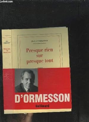 Imagen del vendedor de PRESQUE RIEN SUR PRESQUE TOUT a la venta por Le-Livre