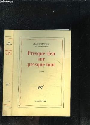 Imagen del vendedor de PRESQUE RIEN SUR PRESQUE TOUT a la venta por Le-Livre