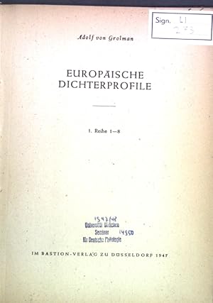 Bild des Verkufers fr Europische Dichterprofile; 1. Reihe 1-8; zum Verkauf von books4less (Versandantiquariat Petra Gros GmbH & Co. KG)