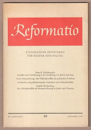 Seller image for Reformatio: Evangelische Zeitschrift fr Kultur und Politik. 22. Jahrgang, Heft 10, Oktober 1973. for sale by Antiquariat Neue Kritik