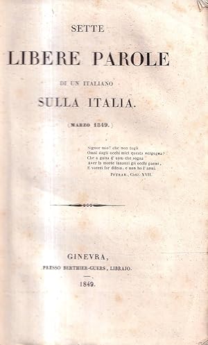 Sette libere parole di un italiano sulla Italia (marzo 1849)