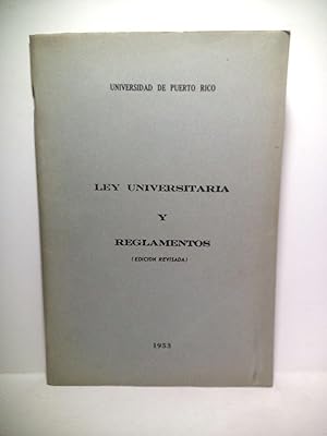 Imagen del vendedor de Ley Universitaria y reglamentos. (Edicin revisada) a la venta por Librera Miguel Miranda