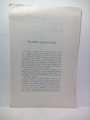 Image du vendeur pour Tres escrituras suscritas por Garcilaso mis en vente par Librera Miguel Miranda