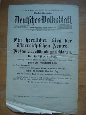 Anschlagblatt - Sonder-Ausgabe Deutsches Volksblatt - Wien, 2. September