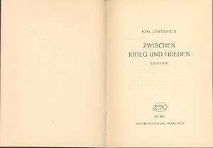 Seller image for Zwischen Krieg und Frieden,Gedichte" for sale by Antiquariat Kastanienhof