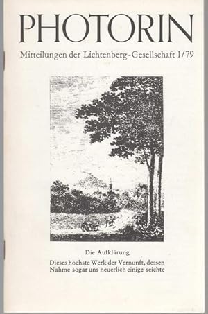 Bild des Verkufers fr Photorin. Mitteilungen der Lichtenberg-Gesellschaft Nr. 1/79 zum Verkauf von Graphem. Kunst- und Buchantiquariat