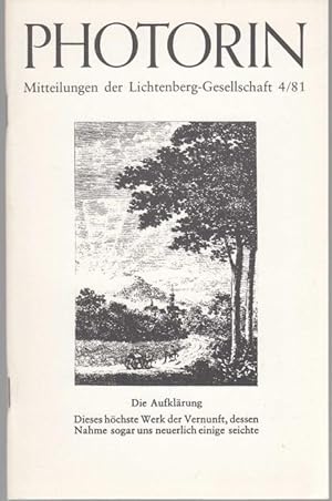 Bild des Verkufers fr Photorin. Mitteilungen der Lichtenberg-Gesellschaft Nr. 4/81 zum Verkauf von Graphem. Kunst- und Buchantiquariat