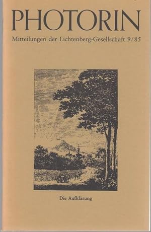 Bild des Verkufers fr Photorin. Mitteilungen der Lichtenberg-Gesellschaft Nr. 9/85 zum Verkauf von Graphem. Kunst- und Buchantiquariat