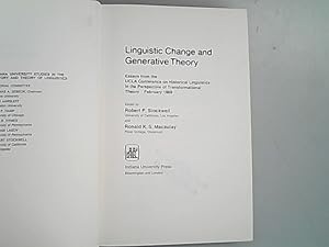Immagine del venditore per Linguistic Change and Generative Theory: Essays from the UCLA Conference on Historical Linguistics in the Perspective of Transformational Theory, February 1969. venduto da Antiquariat Bookfarm