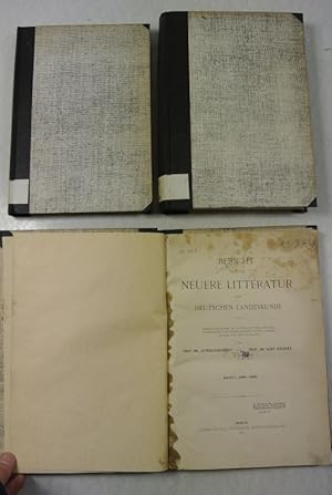 Bild des Verkufers fr Bericht ber die neuere Litteratur zur deutschen Landeskunde. Bnde 1 - 3 (1896 - 1903) zum Verkauf von Antiquariat Bookfarm