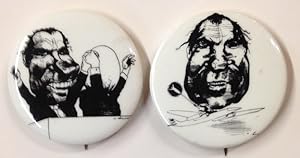 Imagen del vendedor de [Pair of pins with anti-Nixon caricatures by David Levine] a la venta por Bolerium Books Inc.