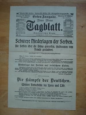 Anschlagblatt für die Extra-Ausgabe Neues Wiener Tagblatt - Dienstag, 27. Oktober 1914