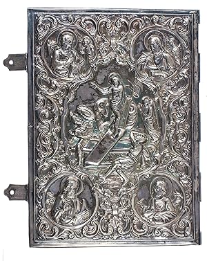 [Pair of embossed silver book covers, with two engraved silver clasps].[Netherlands , ca. 1725 ]....